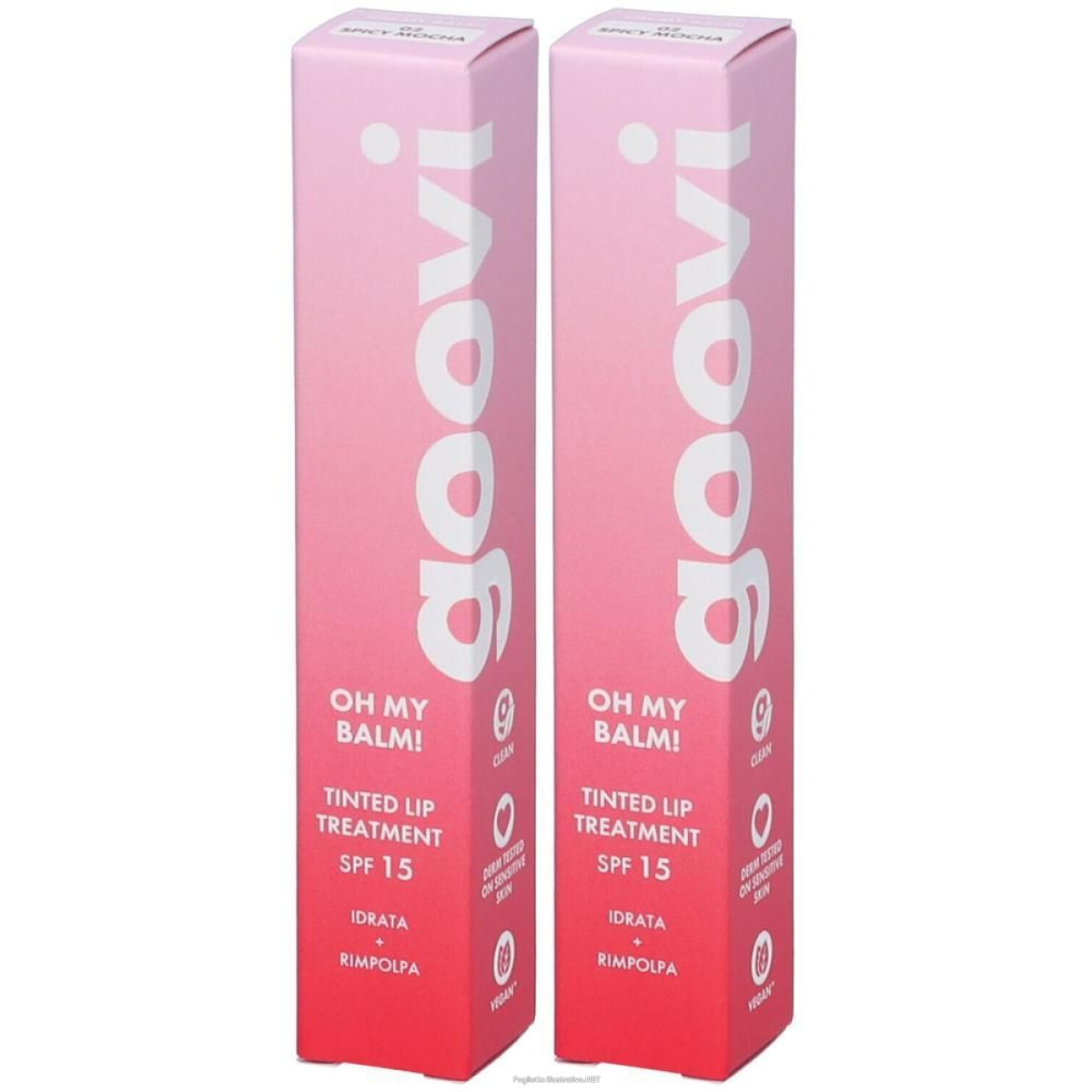 Acquista Online goovi oh my balm! tinted lip treatment tonalità 02 spicy mocha 2x10 ml e Cerca il miglior prezzo