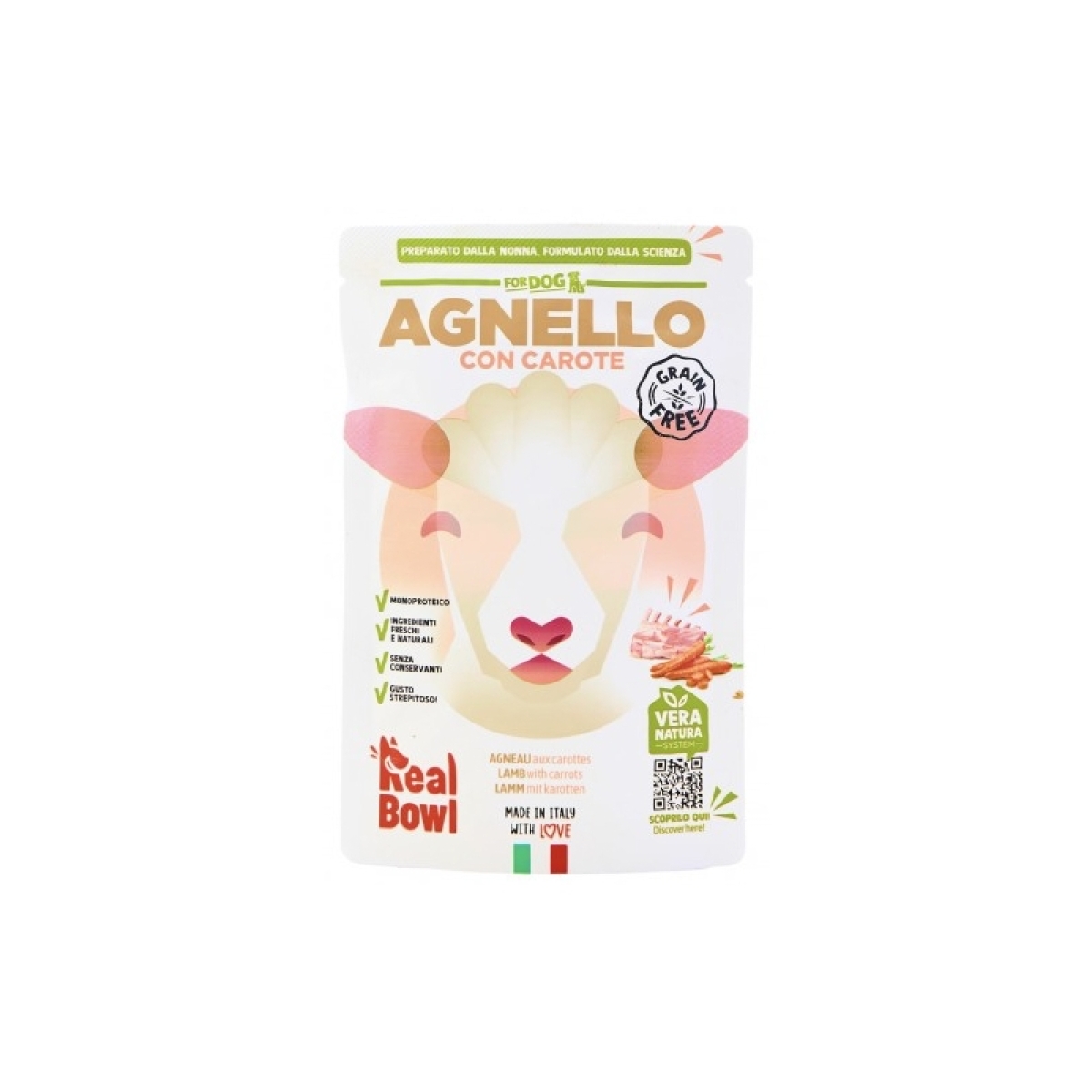 Acquista Online Grain free agnello con carote - alimento completo per cani di tutte le taglie 150 gr e Cerca il miglior prezzo