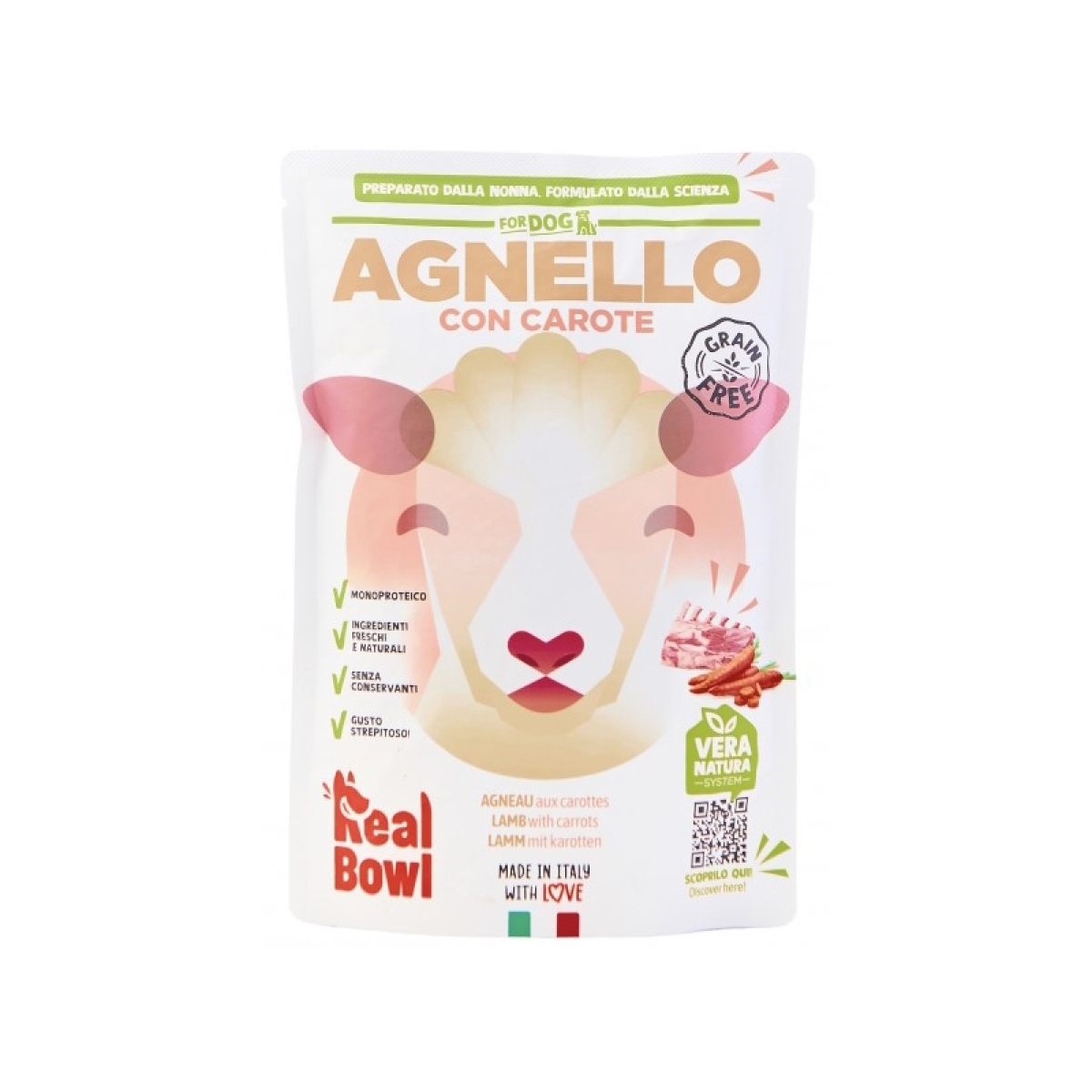 Acquista Online Grain free agnello con carote - alimento completo per cani di tutte le taglie 400 gr e Cerca il miglior prezzo