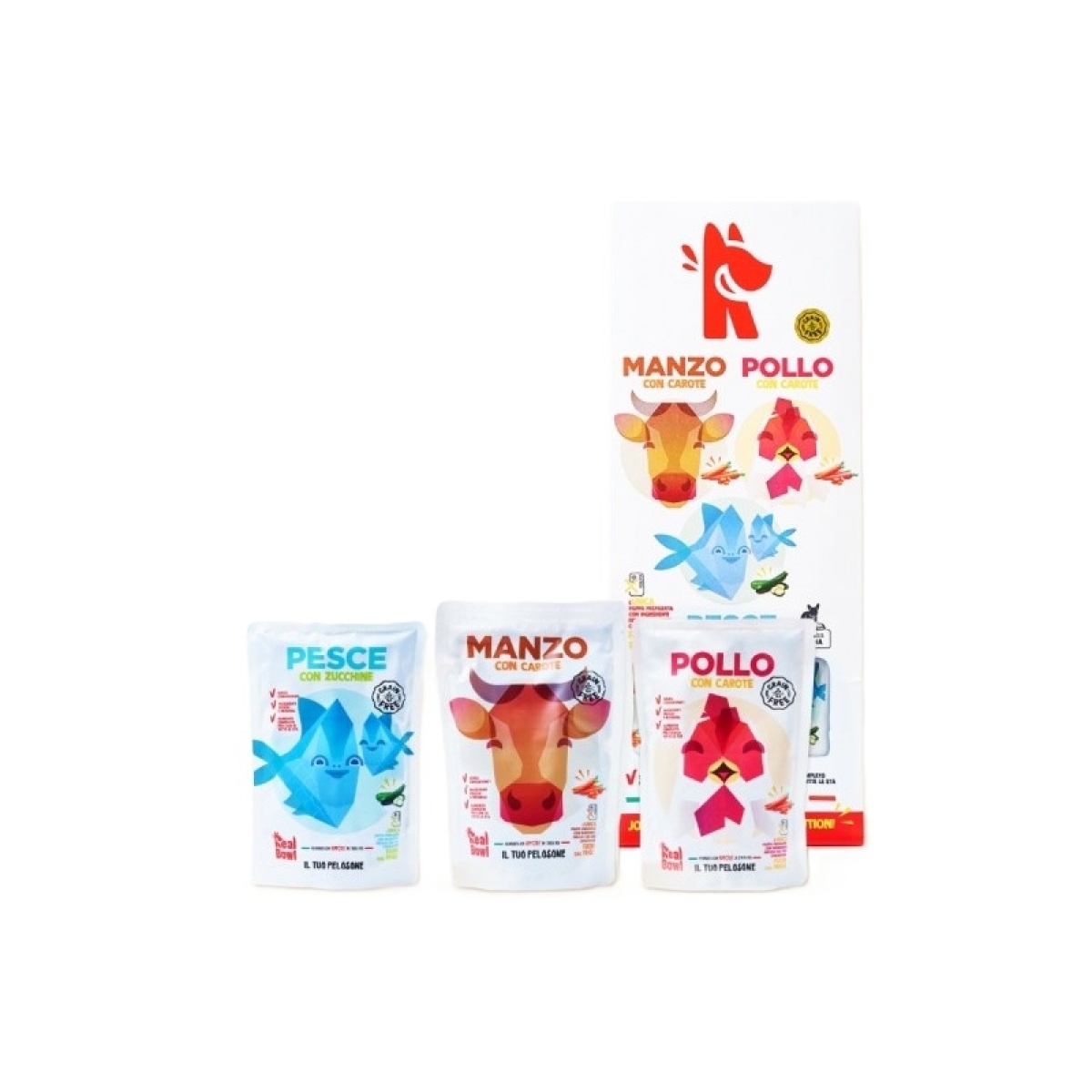 Acquista Online Grain free mix manzo pollo pesce - 14 bustine da 400 gr alimento completo per cani e Cerca il miglior prezzo