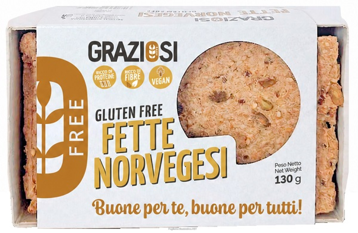 Acquista Online graziosi fette norvegesi senza glutine 130 grammi e Cerca il miglior prezzo