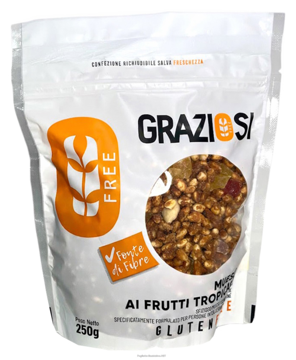 Acquista Online graziosi muesli ai frutti tropicali senza glutine 250 grammi e Cerca il miglior prezzo