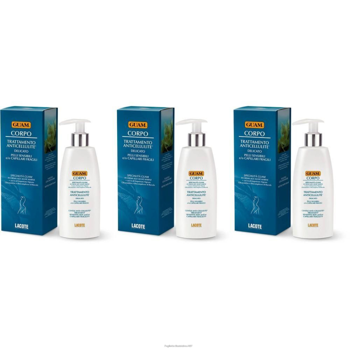 Acquista Online guam® crema anticellulite delicata 3x200 ml e Cerca il miglior prezzo