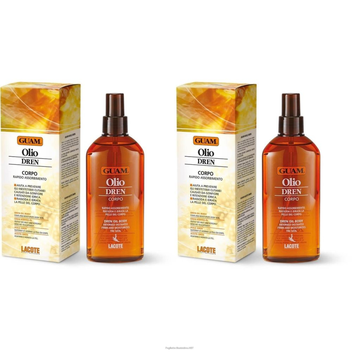 Acquista Online guam® dren olio massaggio corpo set da 2 2x200 ml massaggio e Cerca il miglior prezzo
