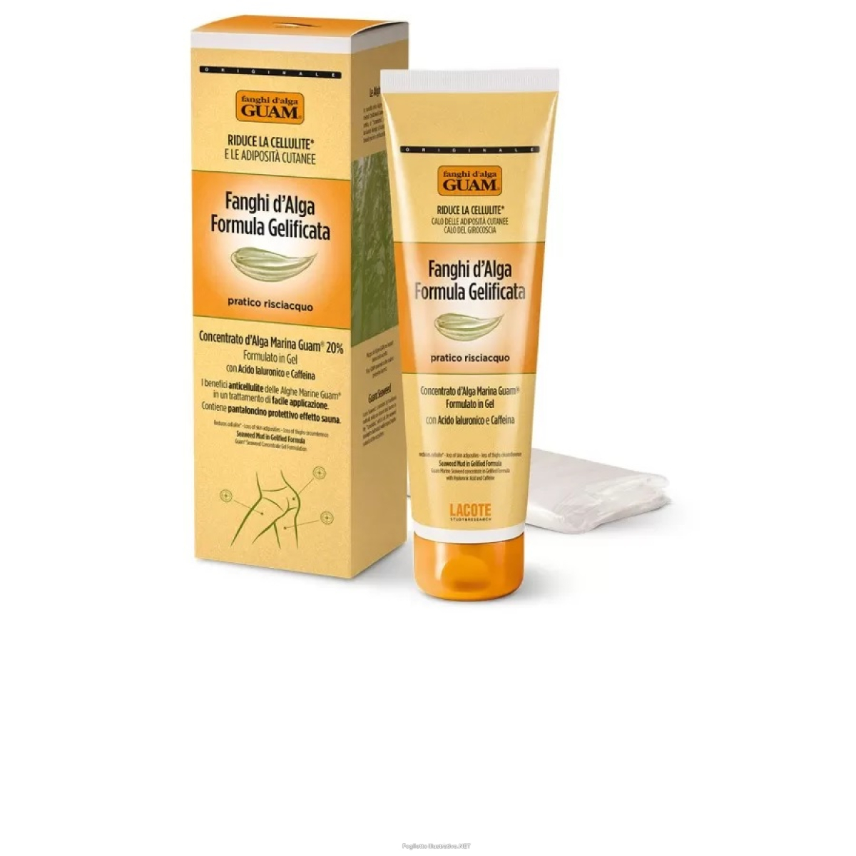 Acquista Online guam fanghi d'alga formula gel - tubo da 275ml con pantaloncino protettivo effetto sauna e Cerca il miglior prezzo