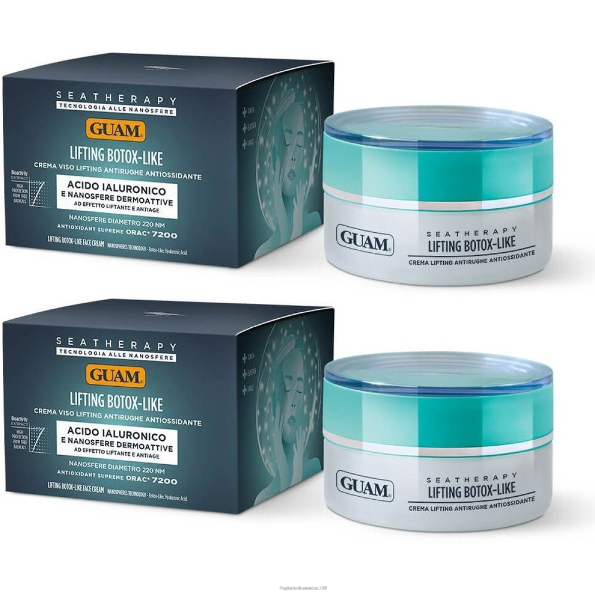 Acquista Online guam® seatherapy crema viso lifting botox-like set da 2 2x50 ml e Cerca il miglior prezzo