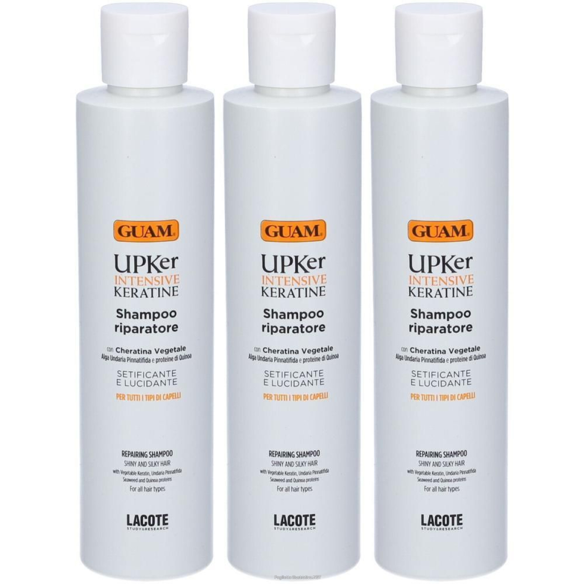 Acquista Online guam® upker intensive keratine shampoo riparatore 3x200 ml e Cerca il miglior prezzo