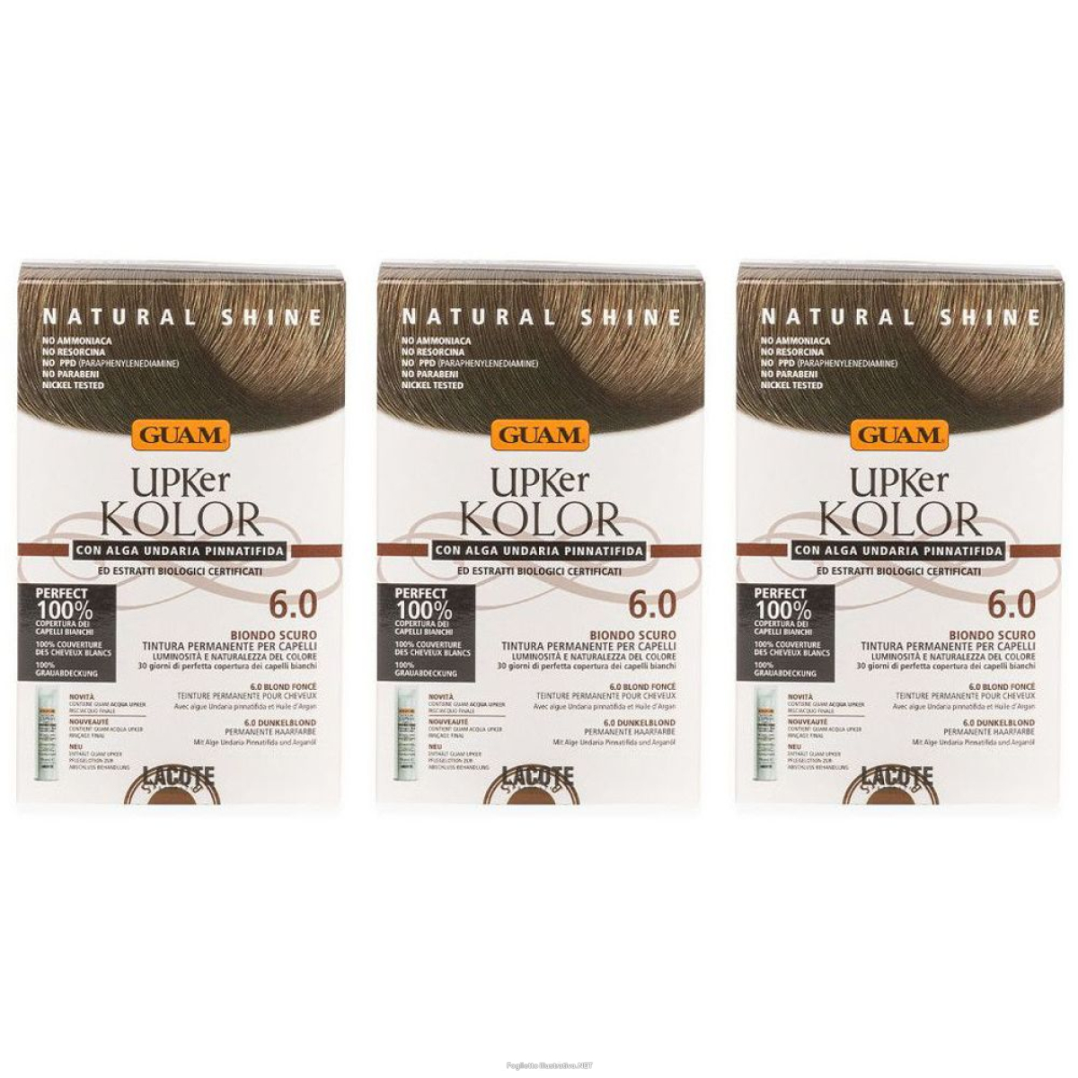 Acquista Online guam® upker kolor tinta capelli biondo scuro intenso 6.0 idf set da 3 e Cerca il miglior prezzo