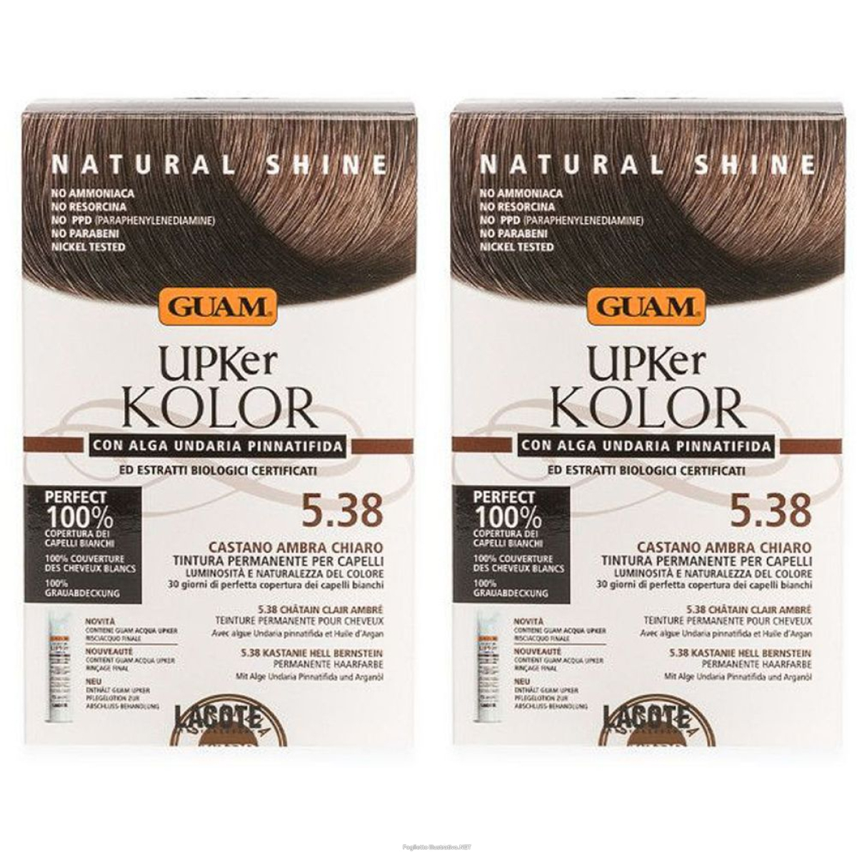 Acquista Online guam® upker kolor tinta capelli castano ambra chiaro 5.38 idf set da 2 e Cerca il miglior prezzo
