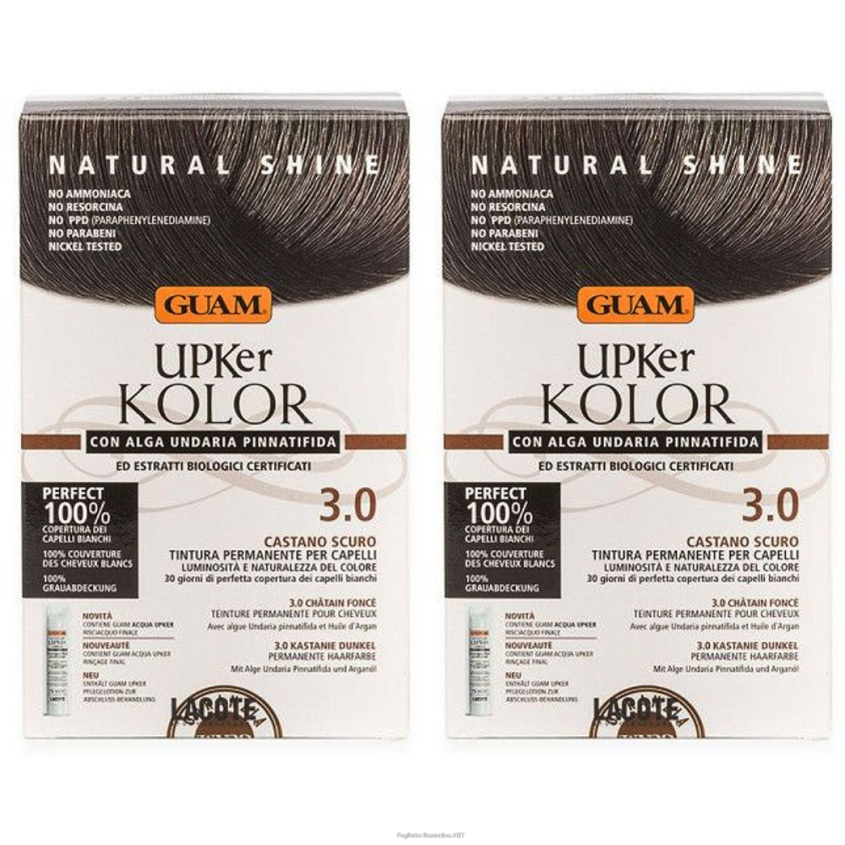 Acquista Online guam® upker kolor tinta capelli castano scuro 3.0 idf set da 2 2x140 m e Cerca il miglior prezzo