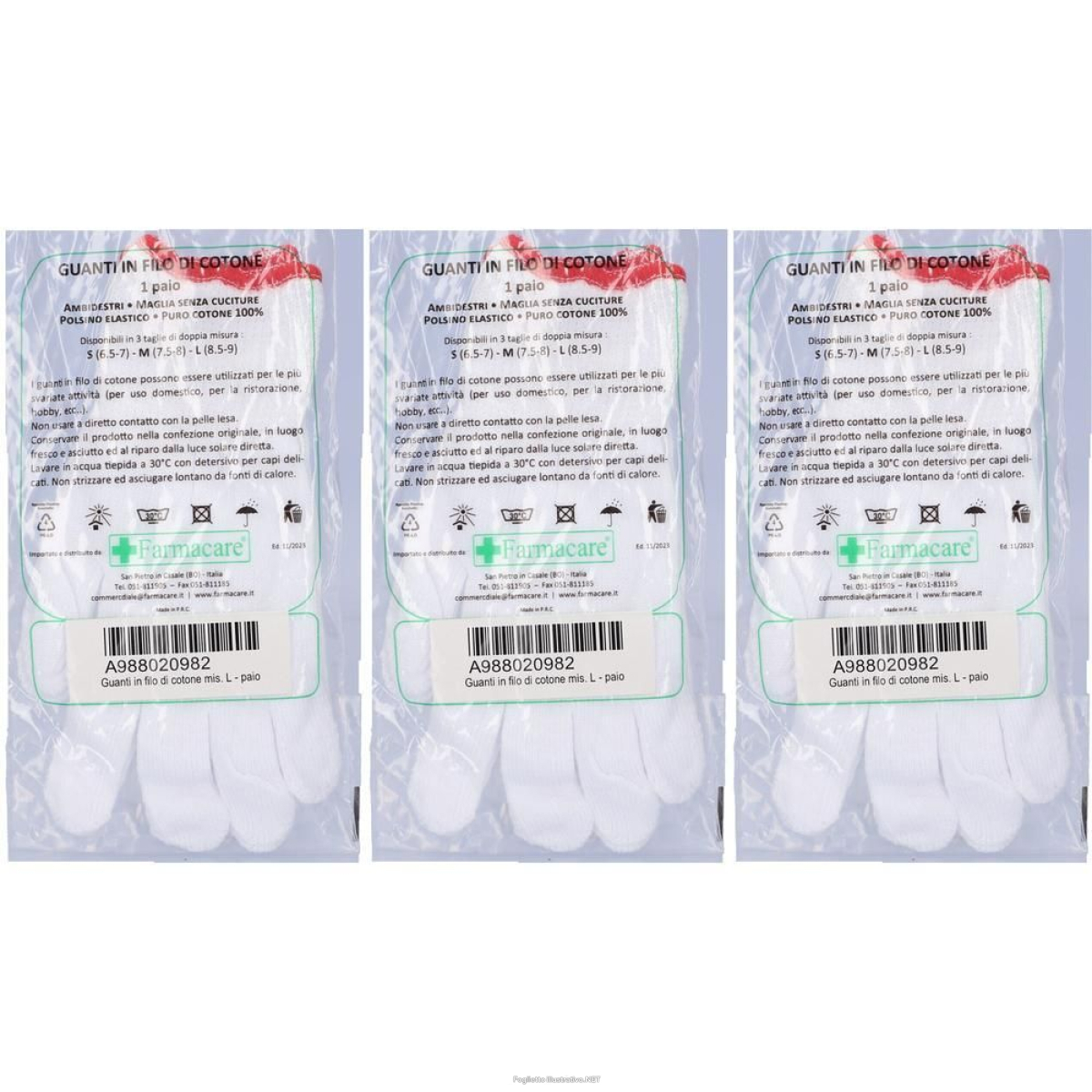 Acquista Online guanti filo cotone 100% taglie 8,5-9 large polsino bordino giallo 1 pa e Cerca il miglior prezzo