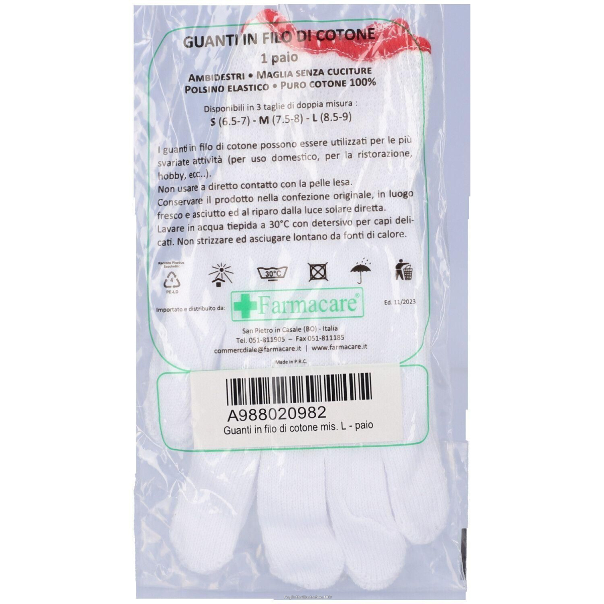 Acquista Online guanti filo cotone 100% taglie 8,5-9 large polsino bordino giallo 1 pa e Cerca il miglior prezzo