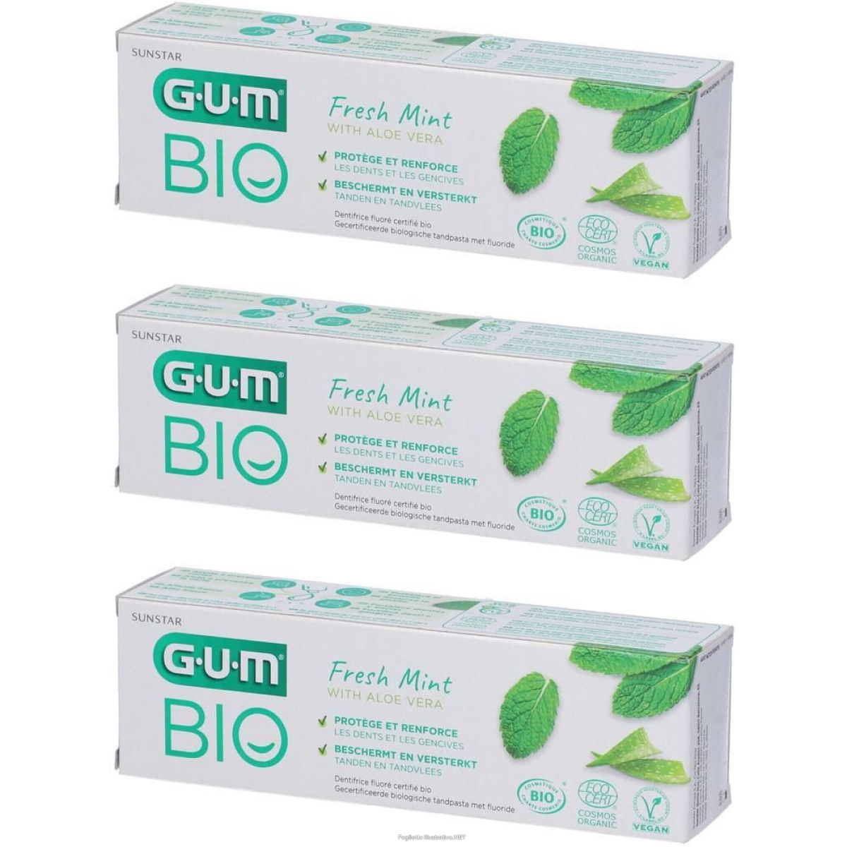 Acquista Online gum® bio gel dentifricio alla menta fresca 3x75 ml e Cerca il miglior prezzo