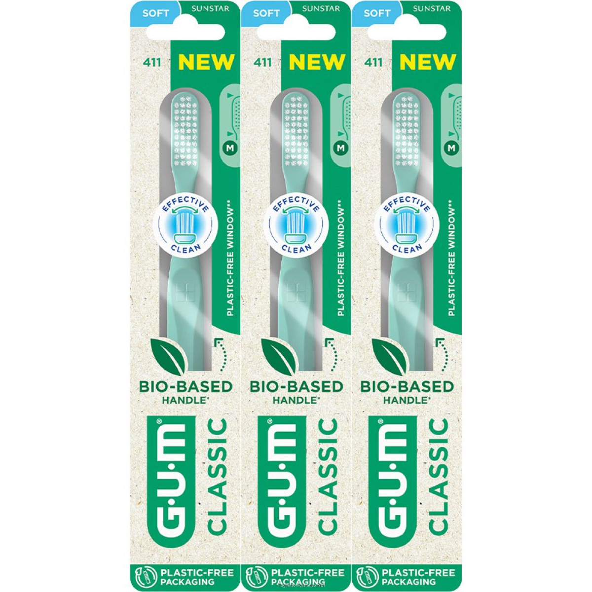 Acquista Online gum® classic 411 spazzolino morbido set da 3 3x1 pz dent e Cerca il miglior prezzo