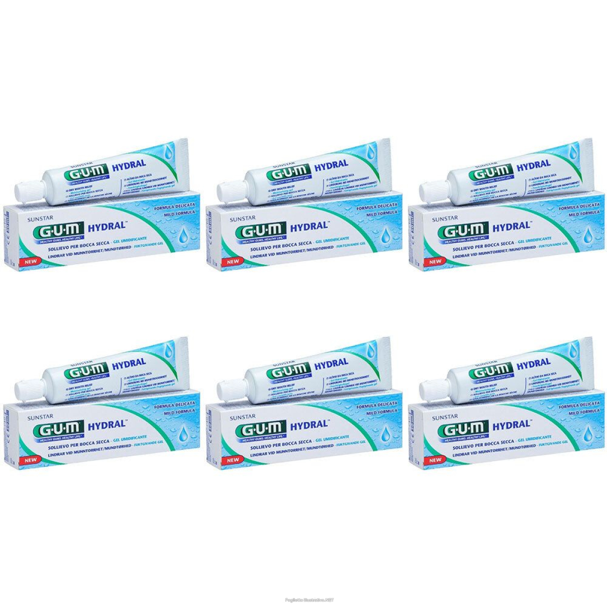 Acquista Online gum® hydral® gel idratante set da 6 6x50 ml dentale e Cerca il miglior prezzo