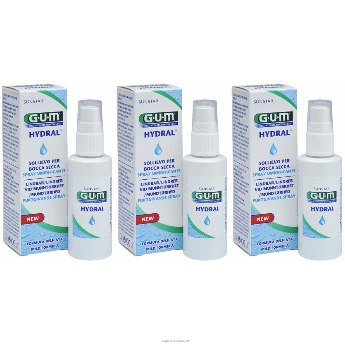 Acquista Online gum® hydral® spray idratante set da 3 3x50 ml orale e Cerca il miglior prezzo