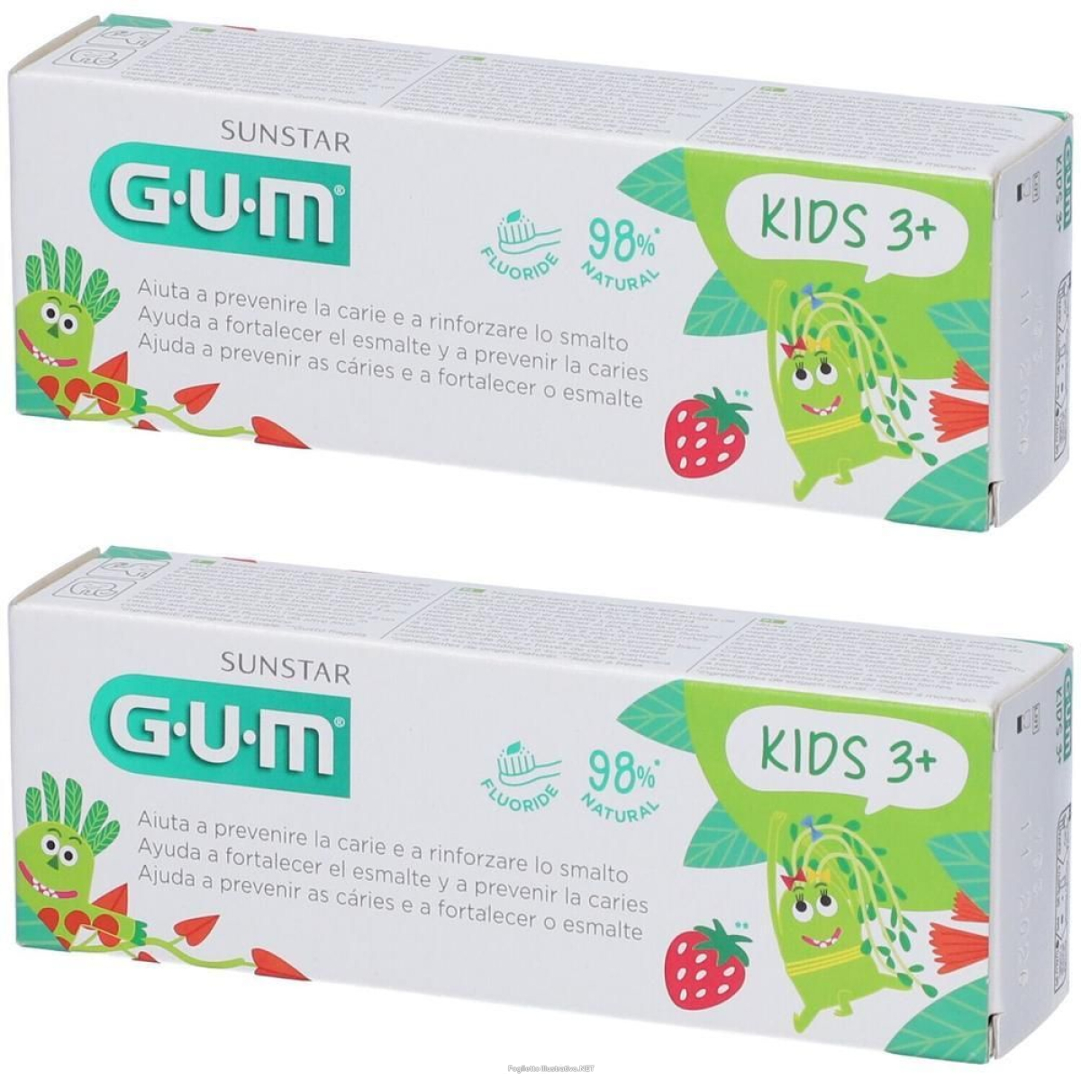 Acquista Online gum kids monster dentifricio bimbi 3+ 2x50 ml e Cerca il miglior prezzo