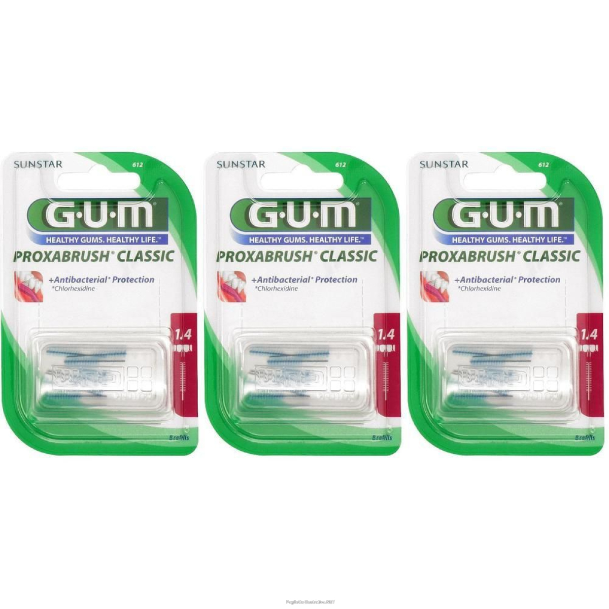 Acquista Online gum® proxabrush classic 1,4 mm iso 4 ricambio 3x8 pz spazzolino da den e Cerca il miglior prezzo