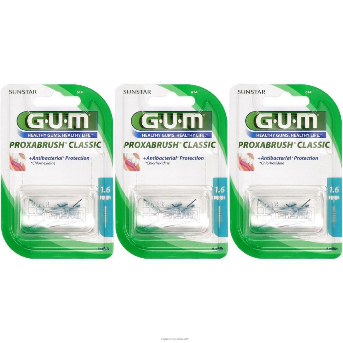 Acquista Online gum® proxabrush classic 1,6 mm iso 5 ricambio 3x8 pz spazzolino da den e Cerca il miglior prezzo