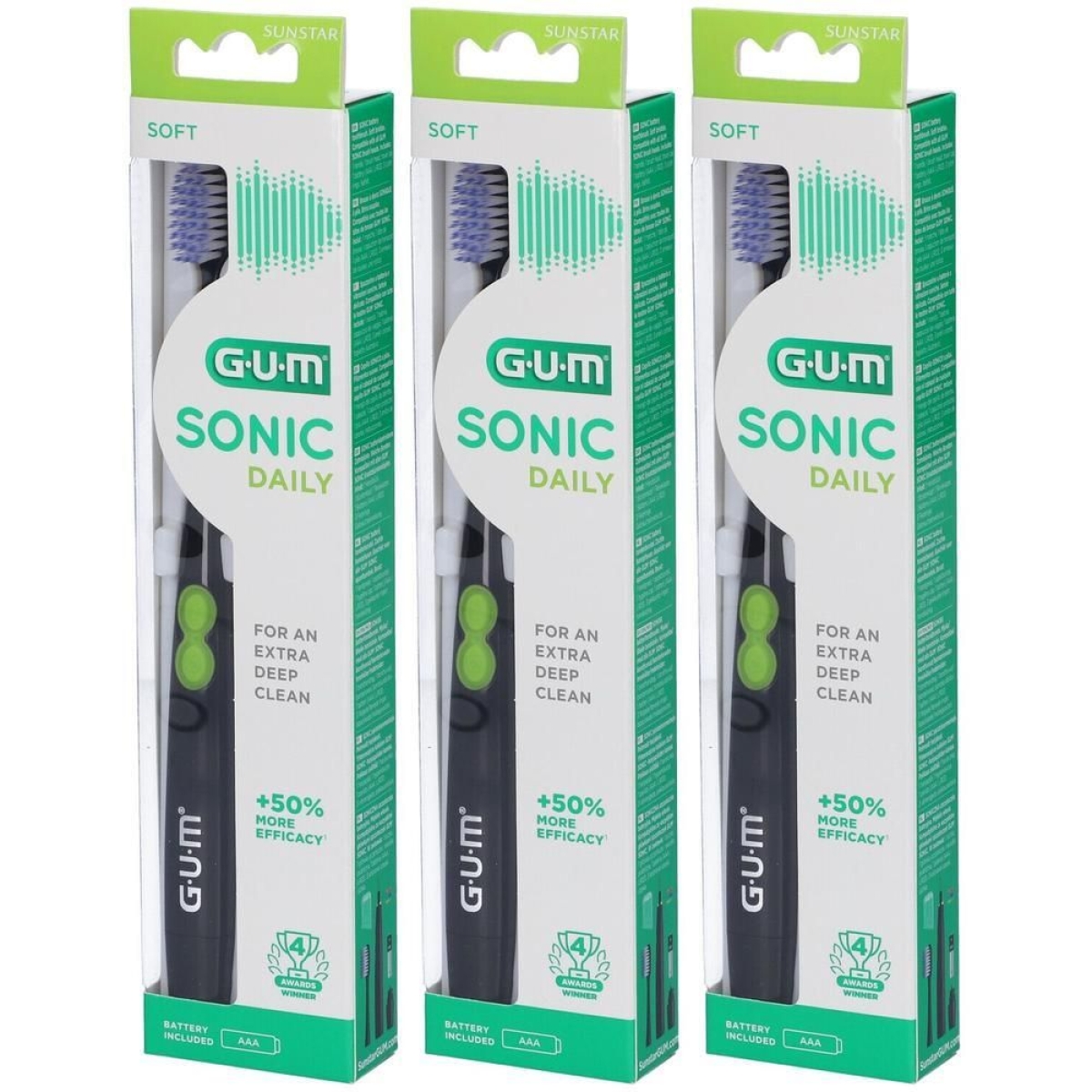Acquista Online gum® sonic daily black 4100 spazzolino elettrico a batteria 3x1 st e Cerca il miglior prezzo