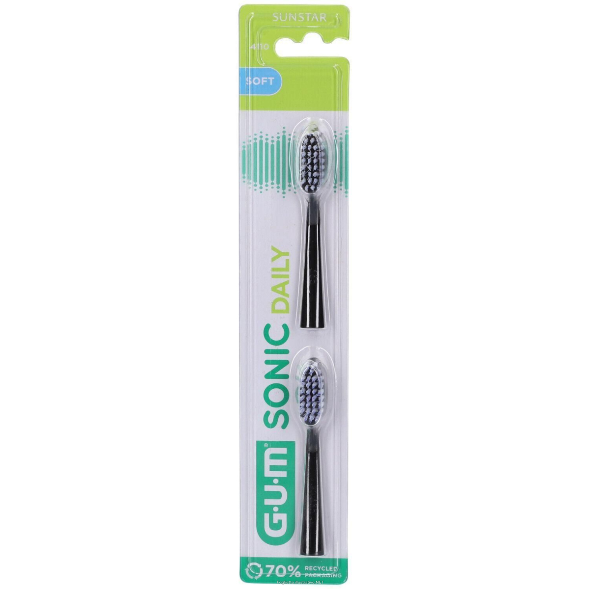 Acquista Online gum® sonic daily spazzolino di ricambio nero 4x1 st e Cerca il miglior prezzo
