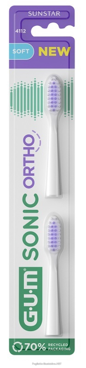 Acquista Online gum sonic ortho testine di ricambio spazzolino sonico 2 pezzi e Cerca il miglior prezzo