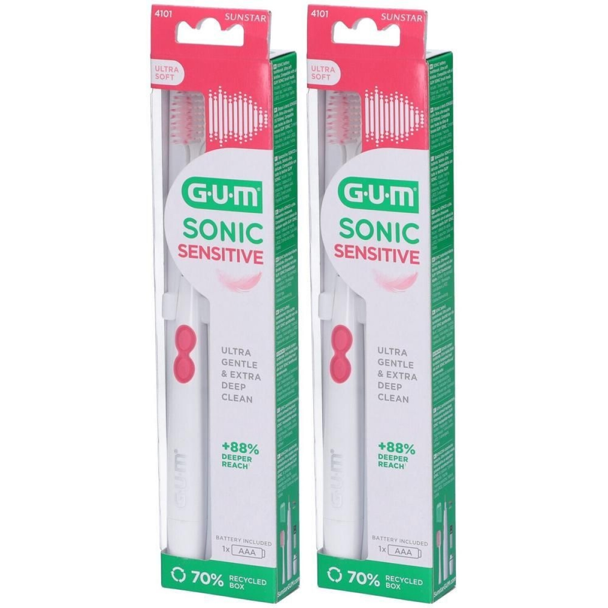 Acquista Online Gum sonic sensitive spazzolino batteria adulto 2x1 st e Cerca il miglior prezzo