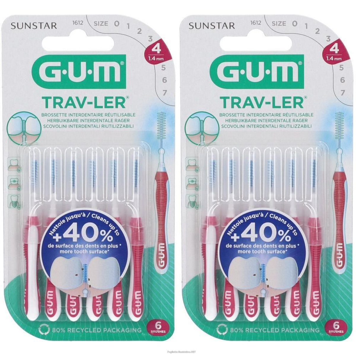Acquista Online gum® trav-ler® scovolino 2x6 pz spazzolino da denti e Cerca il miglior prezzo