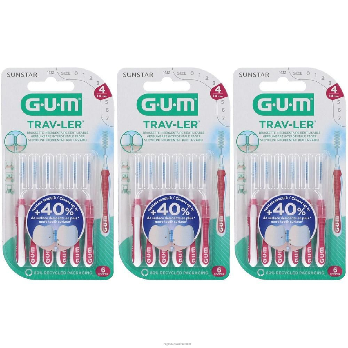 Acquista Online gum® trav-ler® scovolino 3x6 pz spazzolino da denti e Cerca il miglior prezzo
