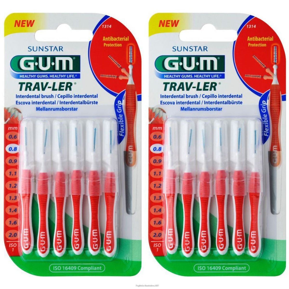 Acquista Online gum® trav-ler® scovolino interdentale 0.8 mm set da 2 2x6 pz spazzolin e Cerca il miglior prezzo