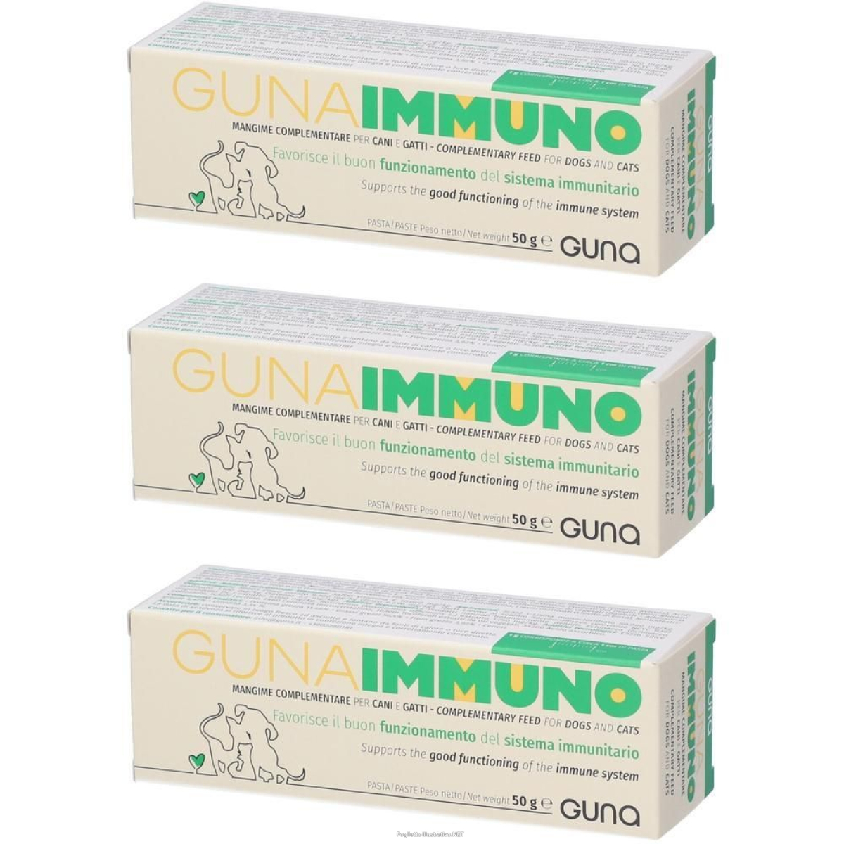 Acquista Online guna gunaimmuno per cani e gatti 3x50 g e Cerca il miglior prezzo