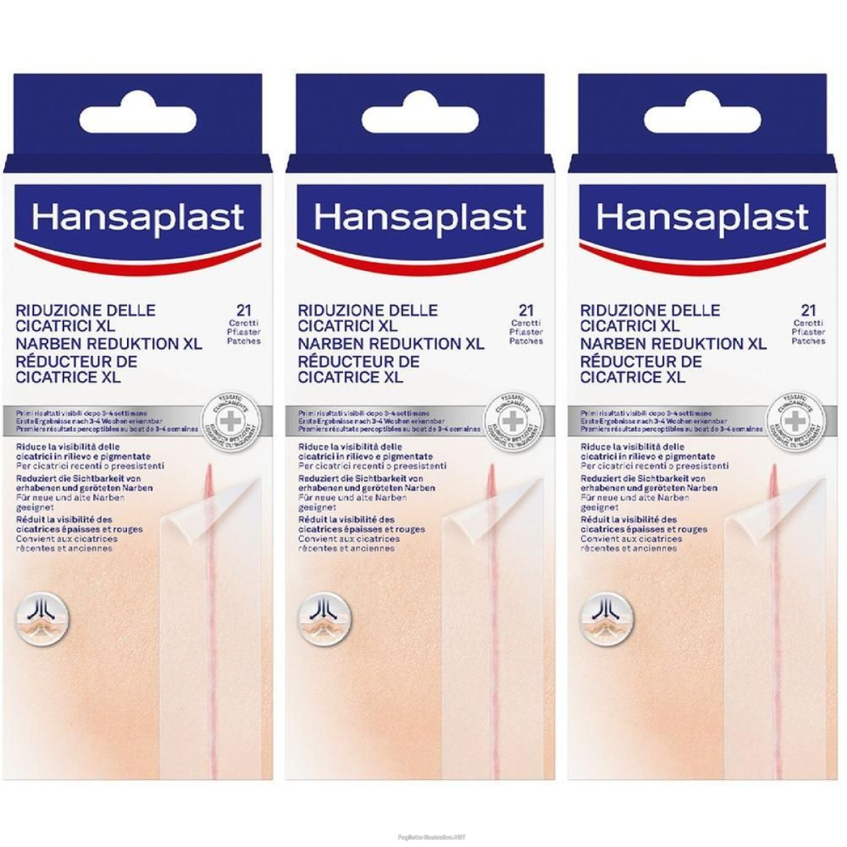 Trova prezzi di hansaplast cerotti riduzione delle cicatrici xl 21 pezzi da 3 x 14,6 c e compra online