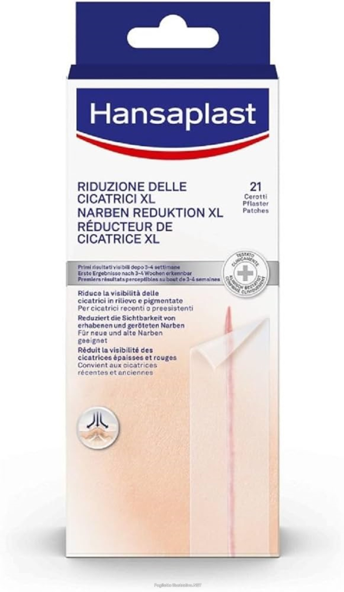 Trova prezzi di hansaplast cerotti riduzione delle cicatrici xl 21 pezzi da 3x14,6 cm cerotti cicatrici grandi e compra online