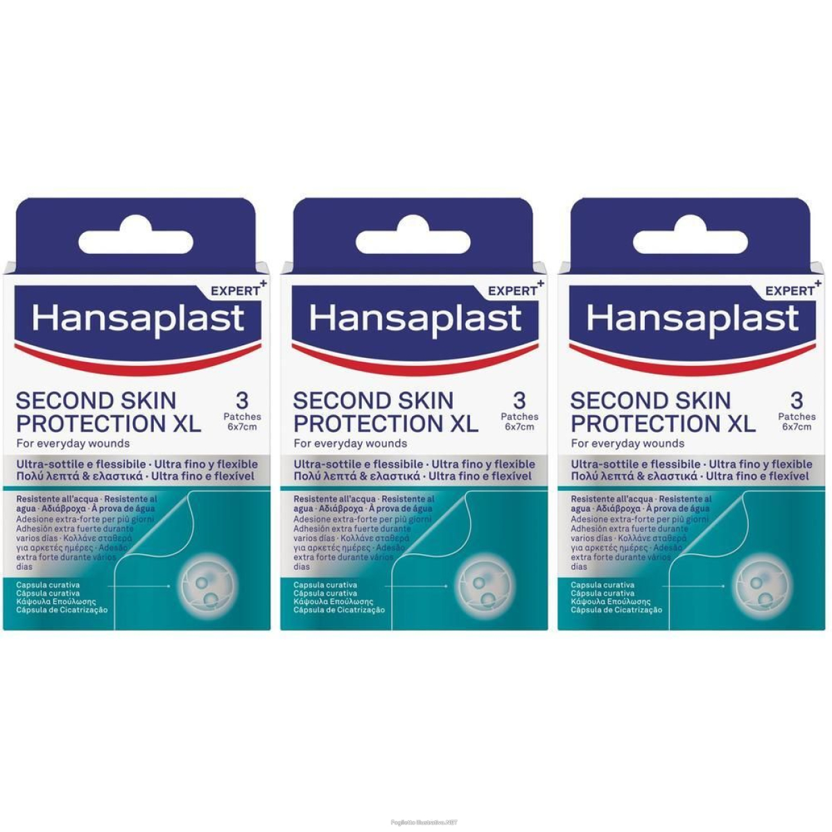 Trova prezzi di hansaplast second skin protection xl 3, grandi cerotti con capsula cur e compra online