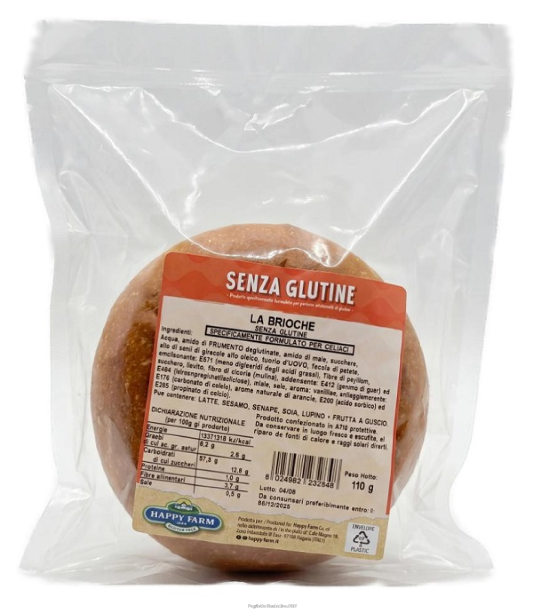 Trova prezzi di happy farm la brioche senza glutine e naturalmente priva di lattosio 110 grammi e compra online