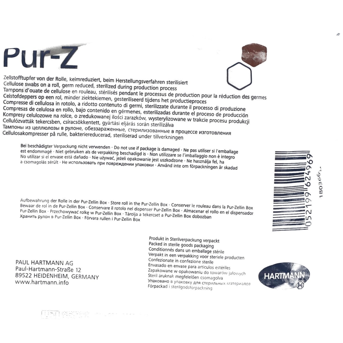 Trova prezzi di hartmann pur-zellin® cell swab 4 x 5 cm 500 pz tampone e compra online