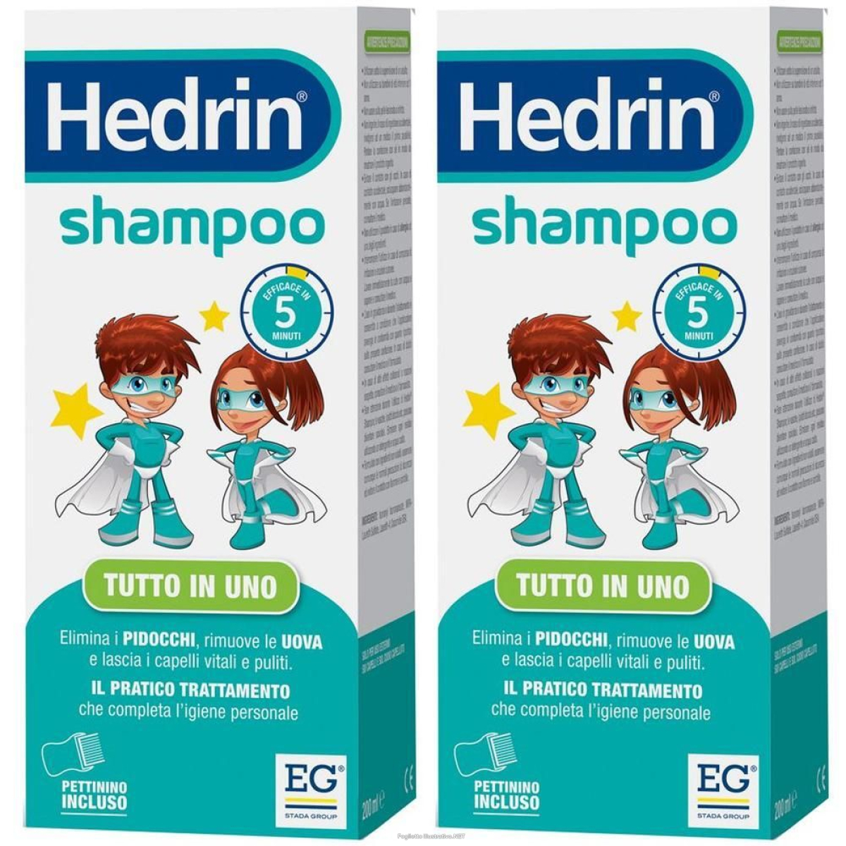 Trova prezzi di hedrin shampoo antipediculosi 2x200 ml e compra online