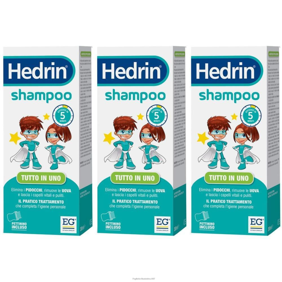 Trova prezzi di hedrin shampoo antipediculosi 3x200 ml e compra online