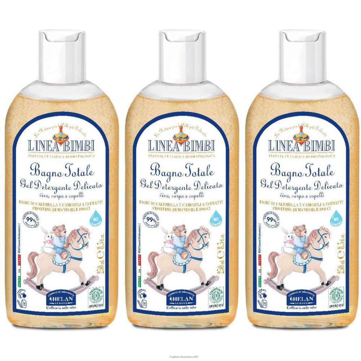 Trova prezzi di helan linea bimbi bagno totale 3x250 ml detergente e compra online