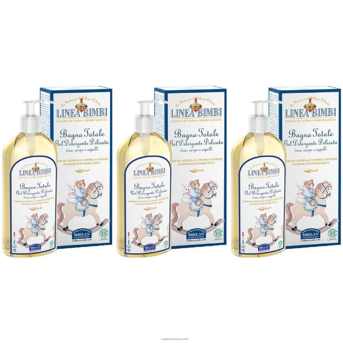 Trova prezzi di helan linea bimbi bagno totale 3x500 ml detergente e compra online