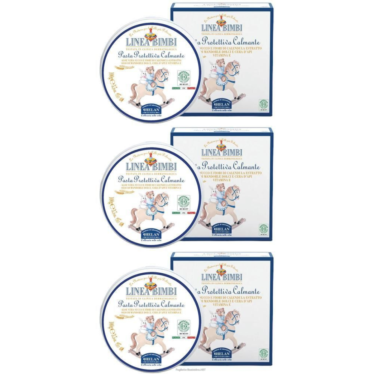 Trova prezzi di helan linea bimbi pasta protettiva calmante 3x100 g e compra online