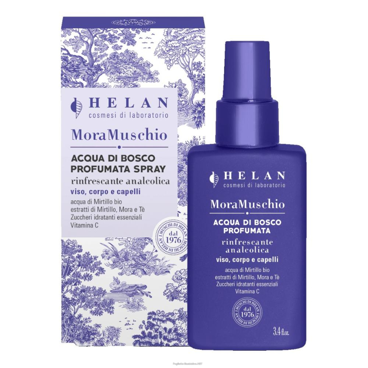Trova prezzi di helan - mora muschio acqua di bosco profumata spray viso, corpo e capelli confezione 100 ml e compra online