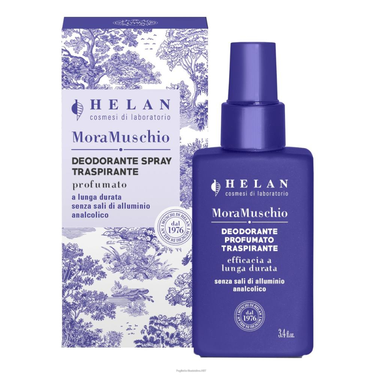 Trova prezzi di helan - mora muschio deodorante profumato traspirante in spray confezione 100 ml e compra online
