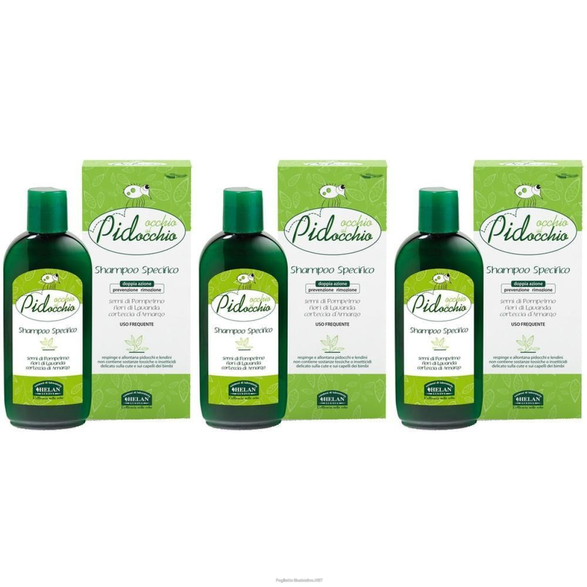 Trova prezzi di helan occhio al pidocchio shampoo specifico 3x200 ml e compra online
