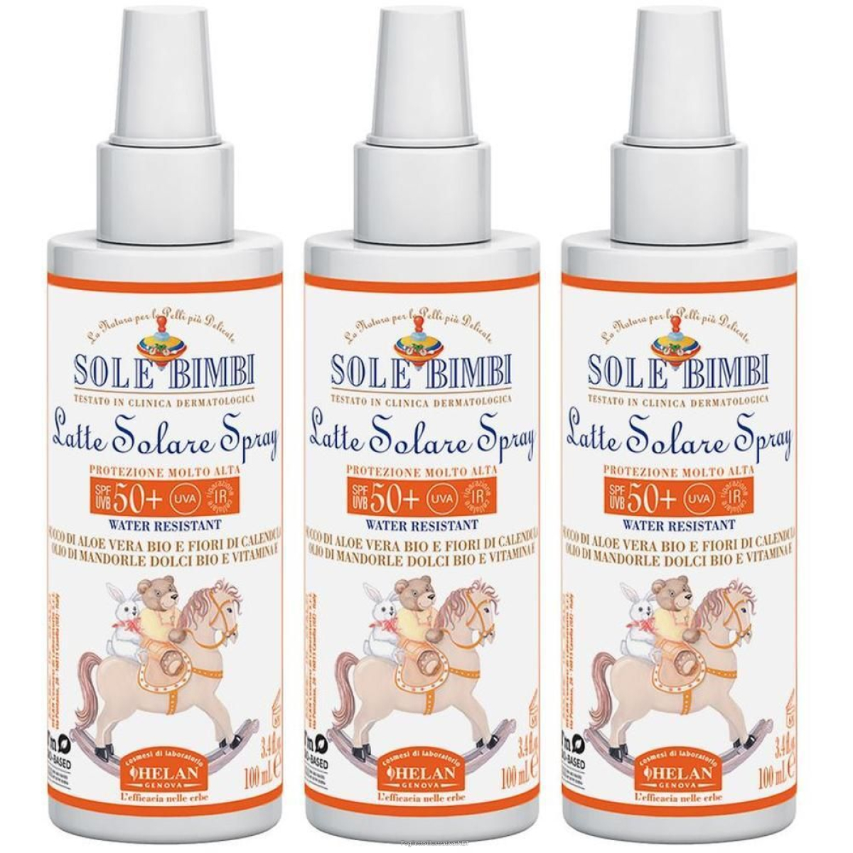 Trova prezzi di helan sole bimbi latte solare spray spf50+ 3x100 ml e compra online