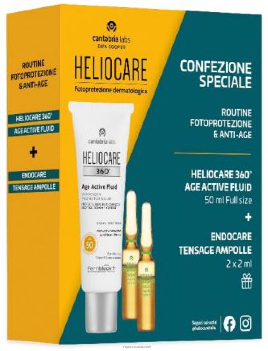 Trova prezzi di heliocare 360 age active 50 ml + endocare tensage ampolle 2 fiale da 2 ml campione gratuito e compra online