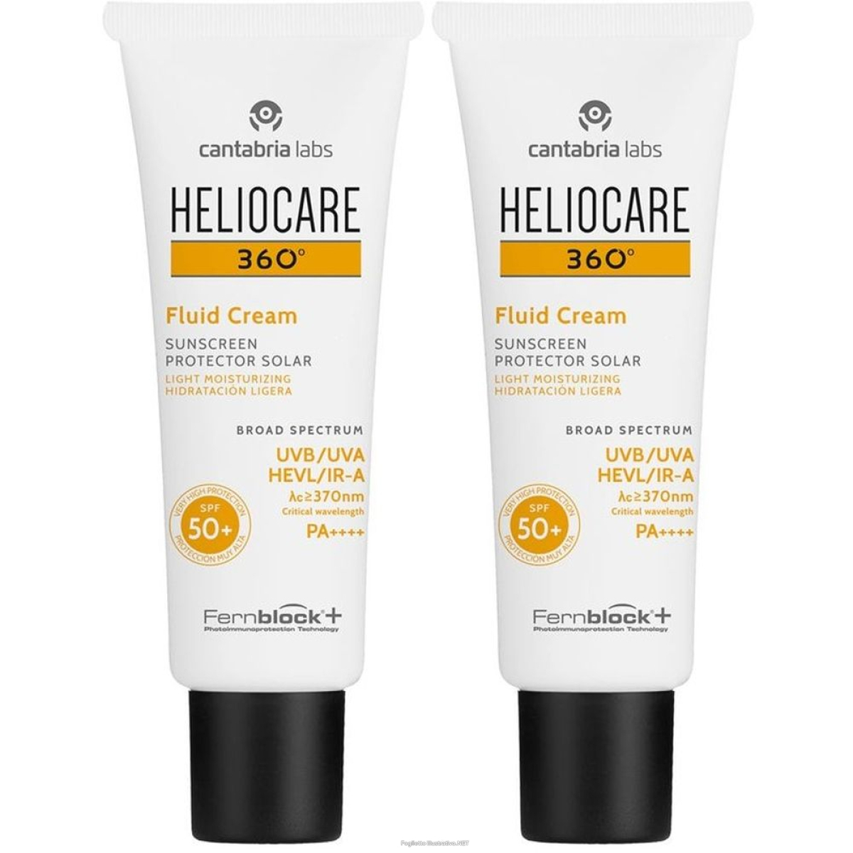Trova prezzi di heliocare 360° fluid cr spf 50+ set da 2 2x50 ml crema solare e compra online