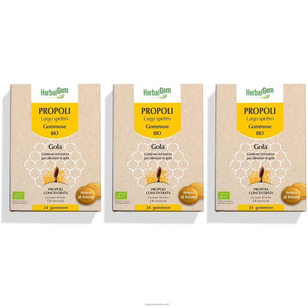 Trova prezzi di herbalgem propoli largo spettro gommose bio per la gola al limone 3x38 e compra online