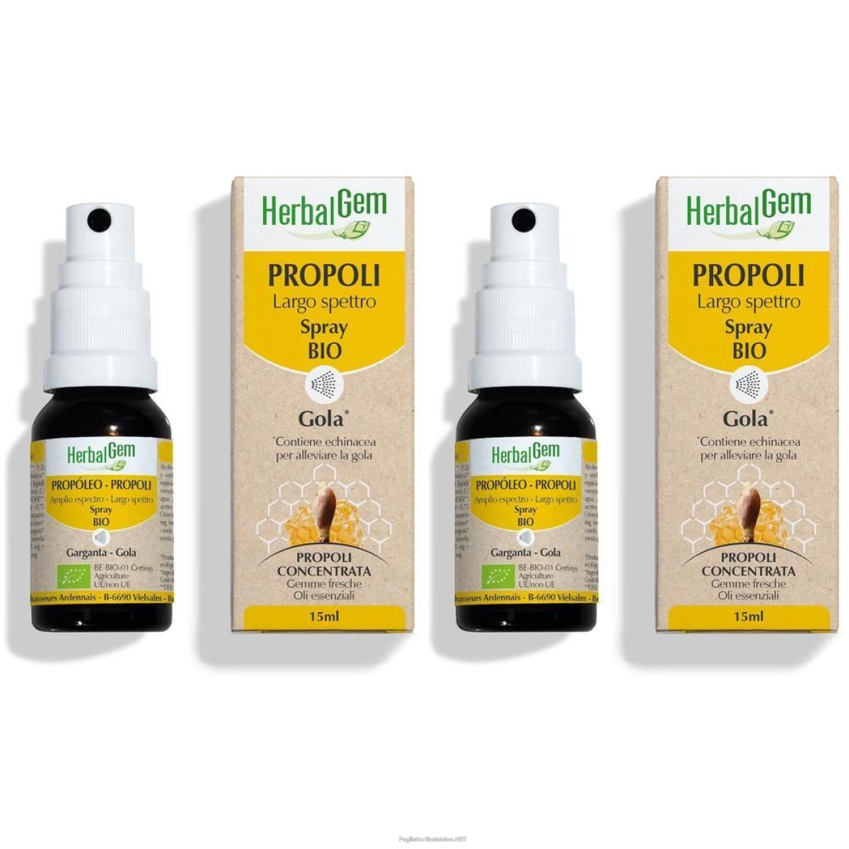 Trova prezzi di herbalgem propoli largo spettro spray bio per la gola 2x15 ml e compra online