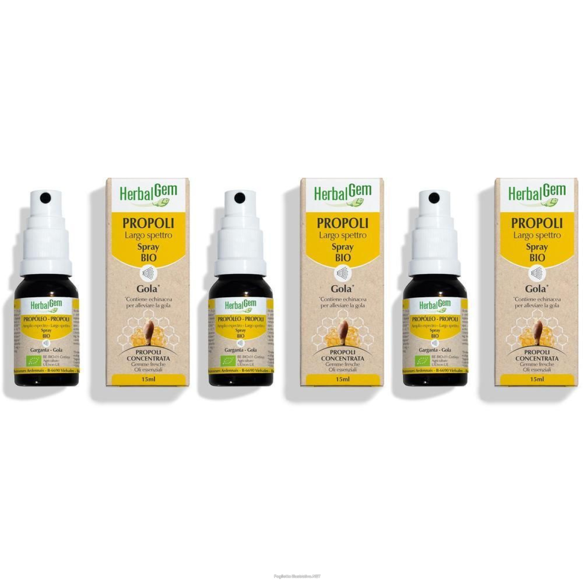Trova prezzi di herbalgem propoli largo spettro spray bio per la gola 3x15 ml e compra online